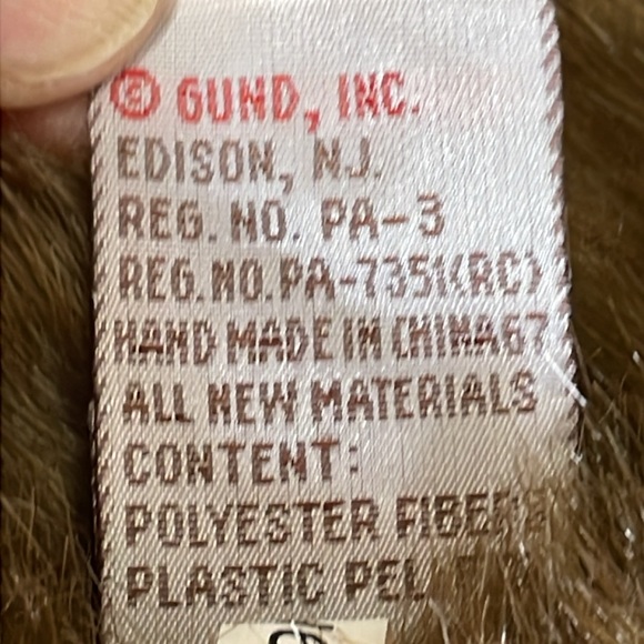 GUND Brown Fur Bear With Hat And Robe. Excellent Condition. Approximately 18". - Picture 10 of 12